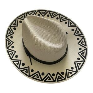 Handmade Decorated
Straw Cowboy Hat Sz L